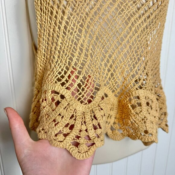 Free People Crochet Crop Top in Cream and Black - Picture 3 of 6